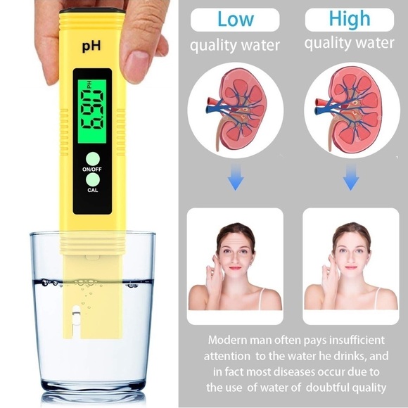 Digital PH Meter, PH Meter 0.01 PH High Accuracy Water Quality Tester with 0-14 - Picture 6 of 7